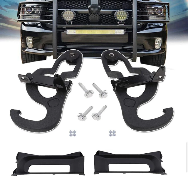 For 2009-2019 Dodge Ram 1500 Front Tow Hooks And Bezel Bracket