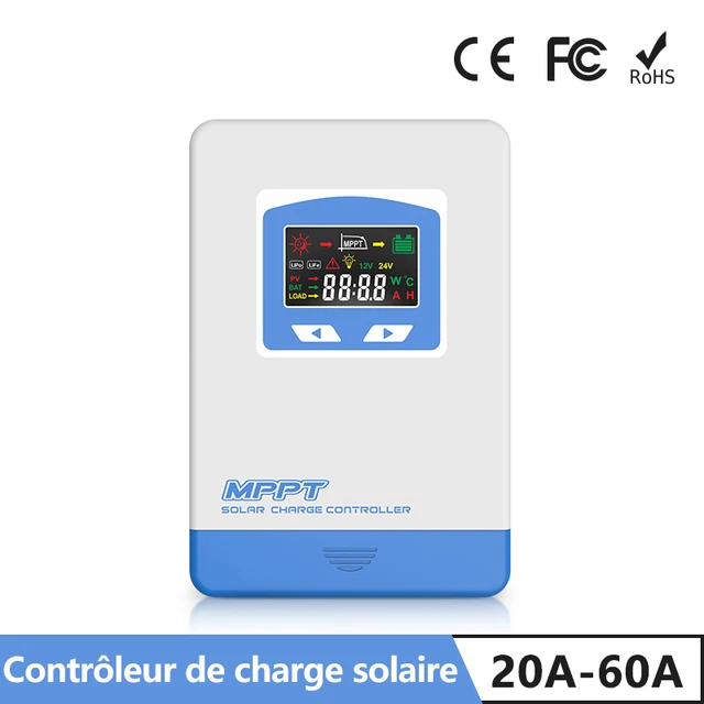 Contrôleur de chargeur solaire MPPT 40A 30A 20A 12V 24V, régulateur de panneau solaire, affichage LCD, diverses Modes de contrôle de charge, prise en charge 1
