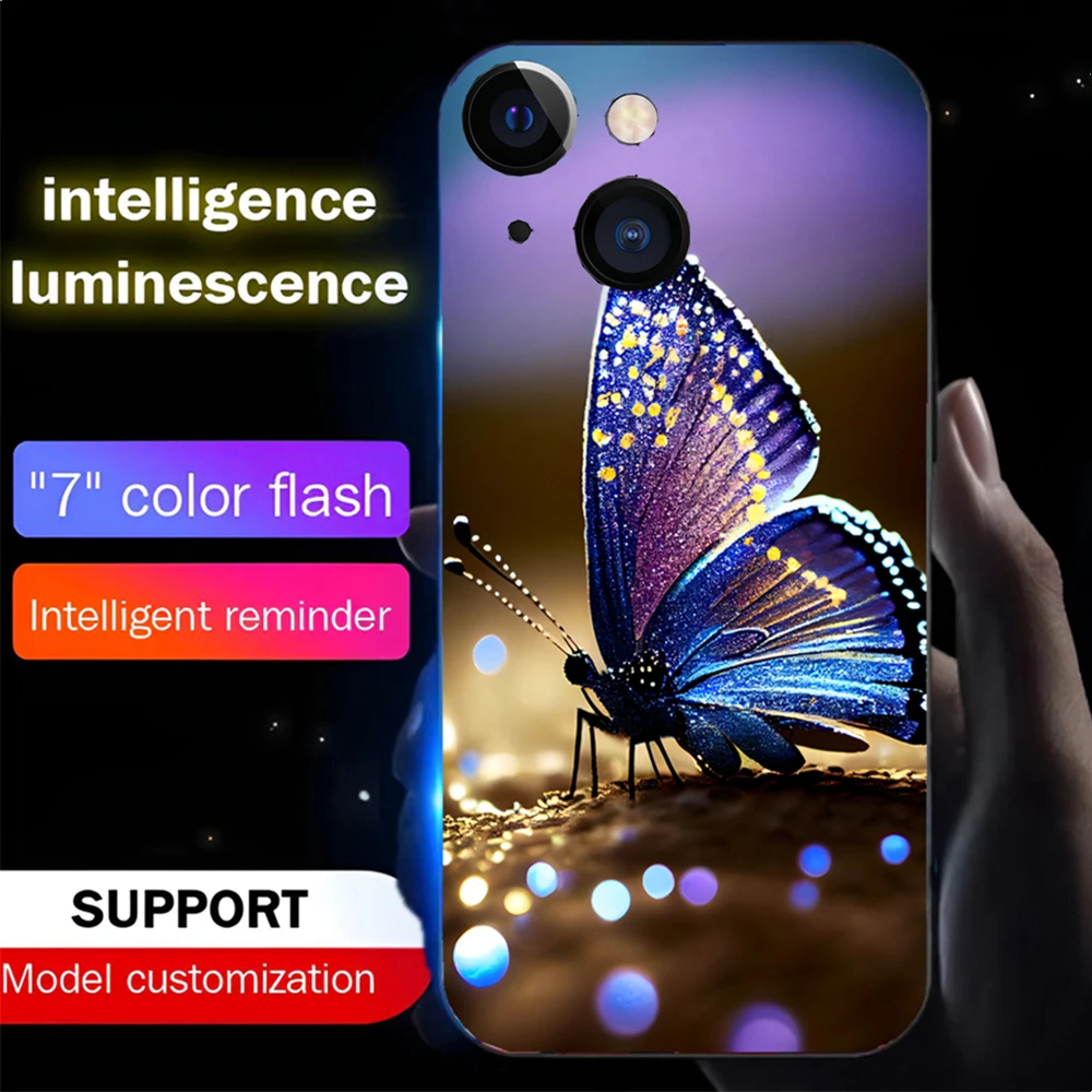 Hübsches Kopfsteinpflaster-Design, Soundsteuerung, LED-Blitzgehäuse, leuchtende Abdeckung für Samsung S25, S24, S23, S22, S21, S20, FE, Note 20 Plus Ultra – Detail 11