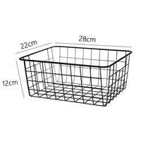 Hollow Iron Wired Basket Storage Baskets Metal Basket Without Interlining Bathroom Kitchen Organizer Black 2