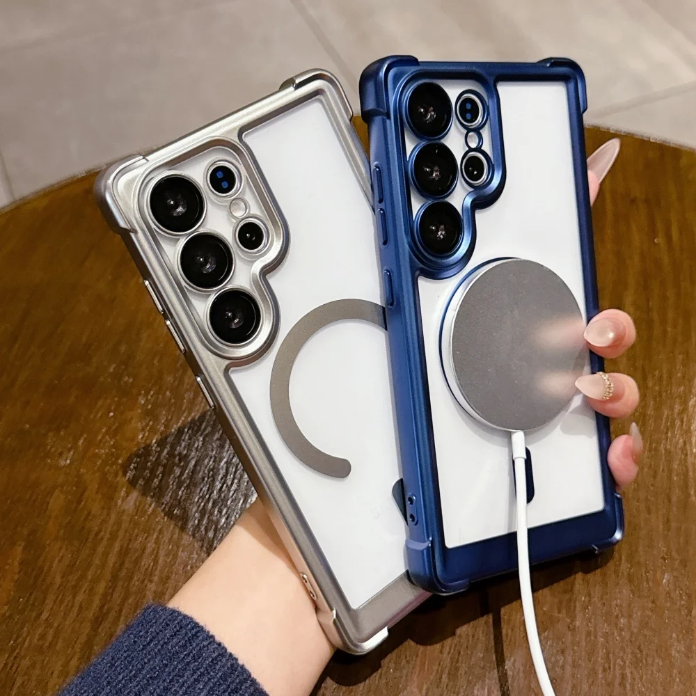 Electroplated Transparent Magnetic Shockproof Phone Case