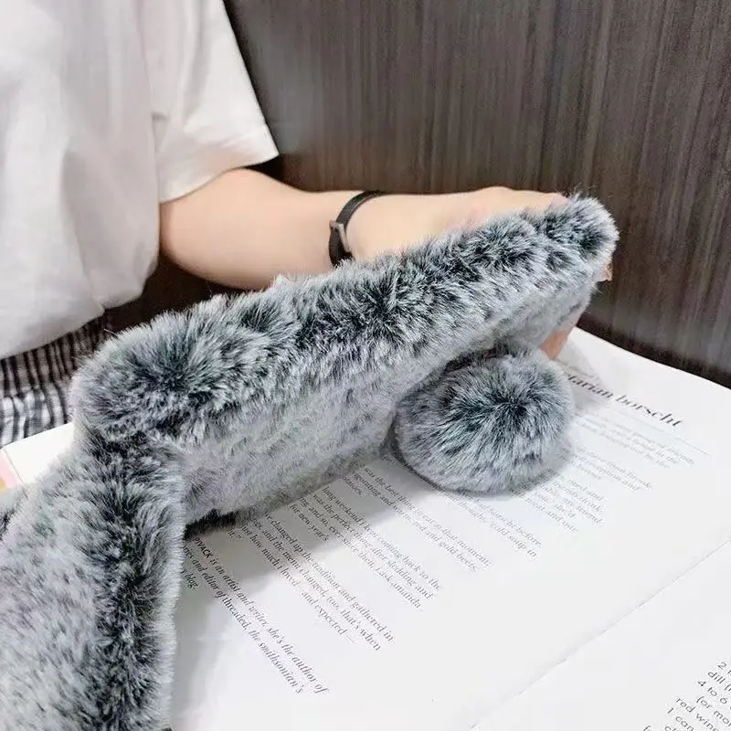 Warm Furry Rabbit Bunny Fur Soft Plush Phone Case Cover