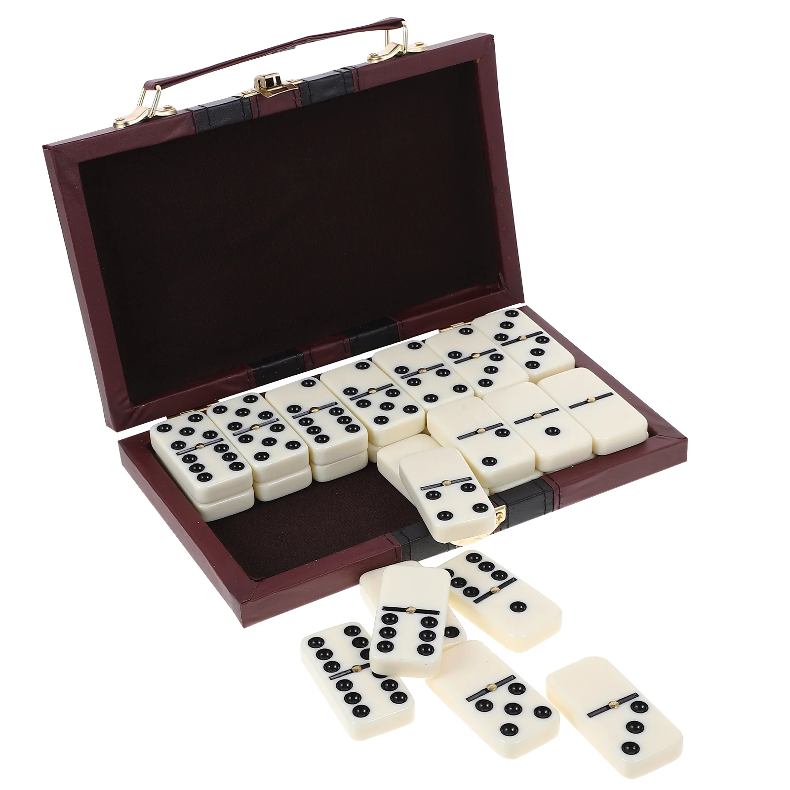 

1 Set Dominoes Toys Recreational Travel Game Blocks Affairs Gift with Case