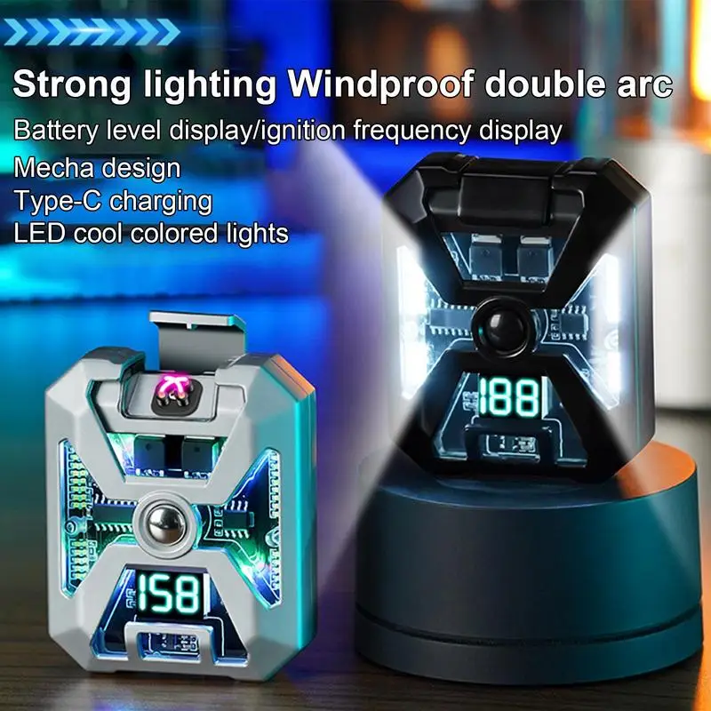 Electric Arc Igniter Rechargeable DualArc Torch Flashlight Outdoor Camping Lamp Windproof Cigarette Accessories