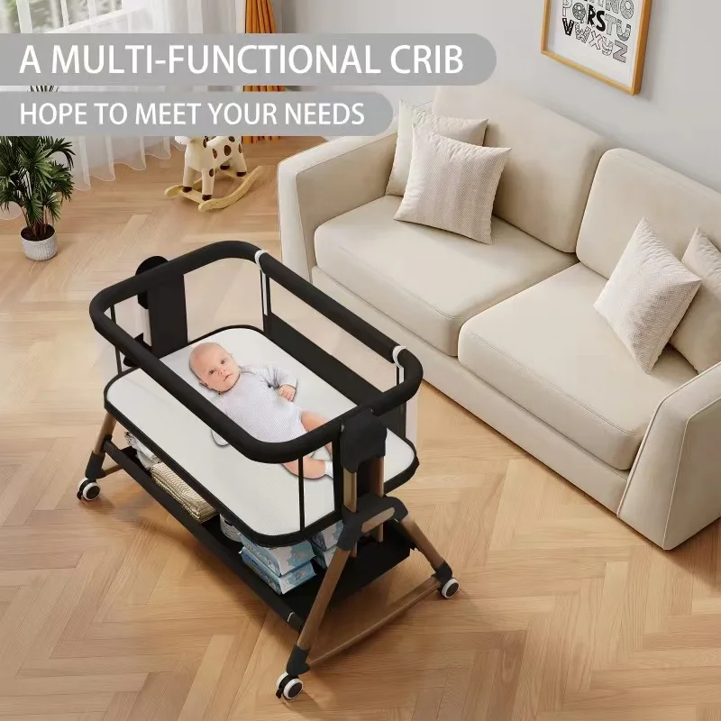 Multifunctional Cradle Bed Newborn Bed Portable Baby Folding Mobile Splicing Bed S857350f6063f4cd0b5f6664cfa2f95efp