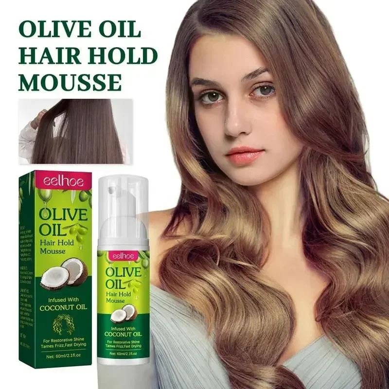 Hair Styling Tool Fluffy Olive Oil Shaping Cream Curly Hair Mousse Hydrating Prevent Dryness Nourishing Elastin 60ml