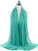 Nouveau foulard en mousseline uni pour femme, prêt-à-porter, hijab instantané, châle musulman, hijabs islamiques, écharpe arabe, foulards pour la tête
