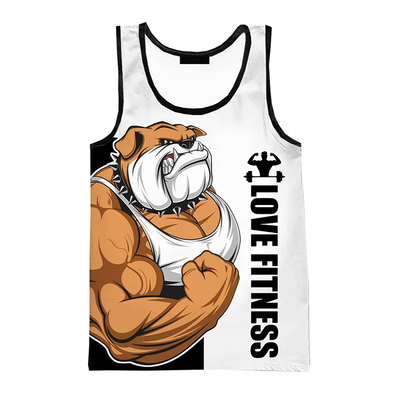

Cartoon Animal Letter Tank Top 3D Print Man/ Women Casual Fashion Campaign Vest Kids Beach Tops Summer Oversize Gym Clothing Men