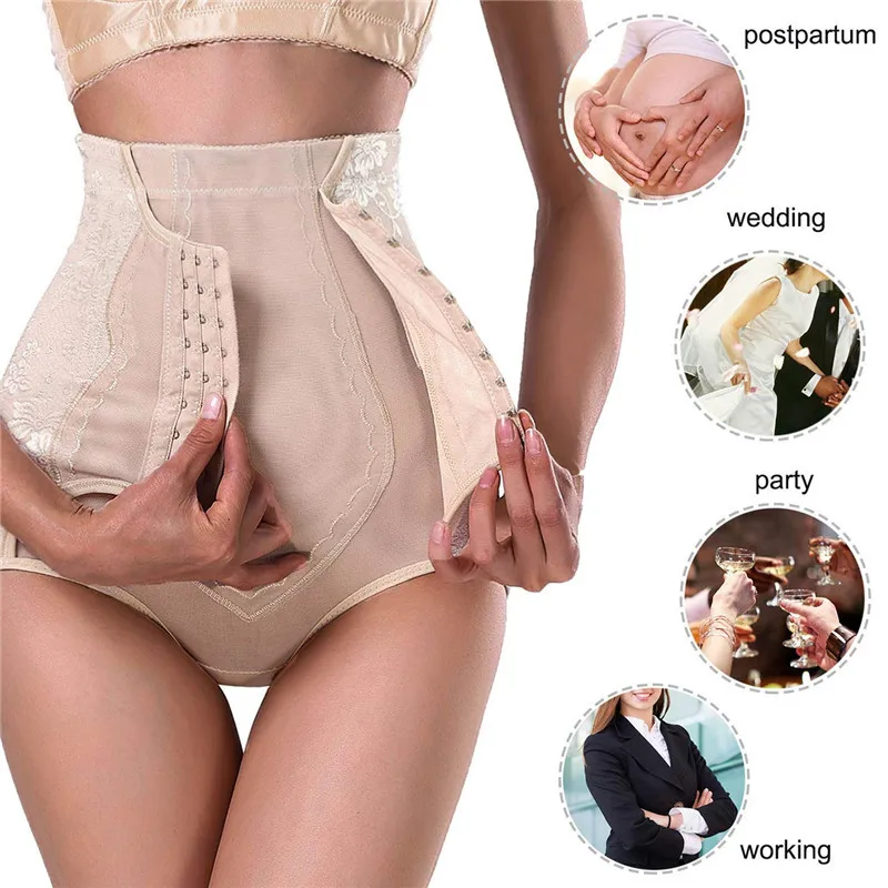 Women Waist Trainer Panties Butt Lifter Shapewear High Waist Double Tummy Control Shorts Slim Body Shaper