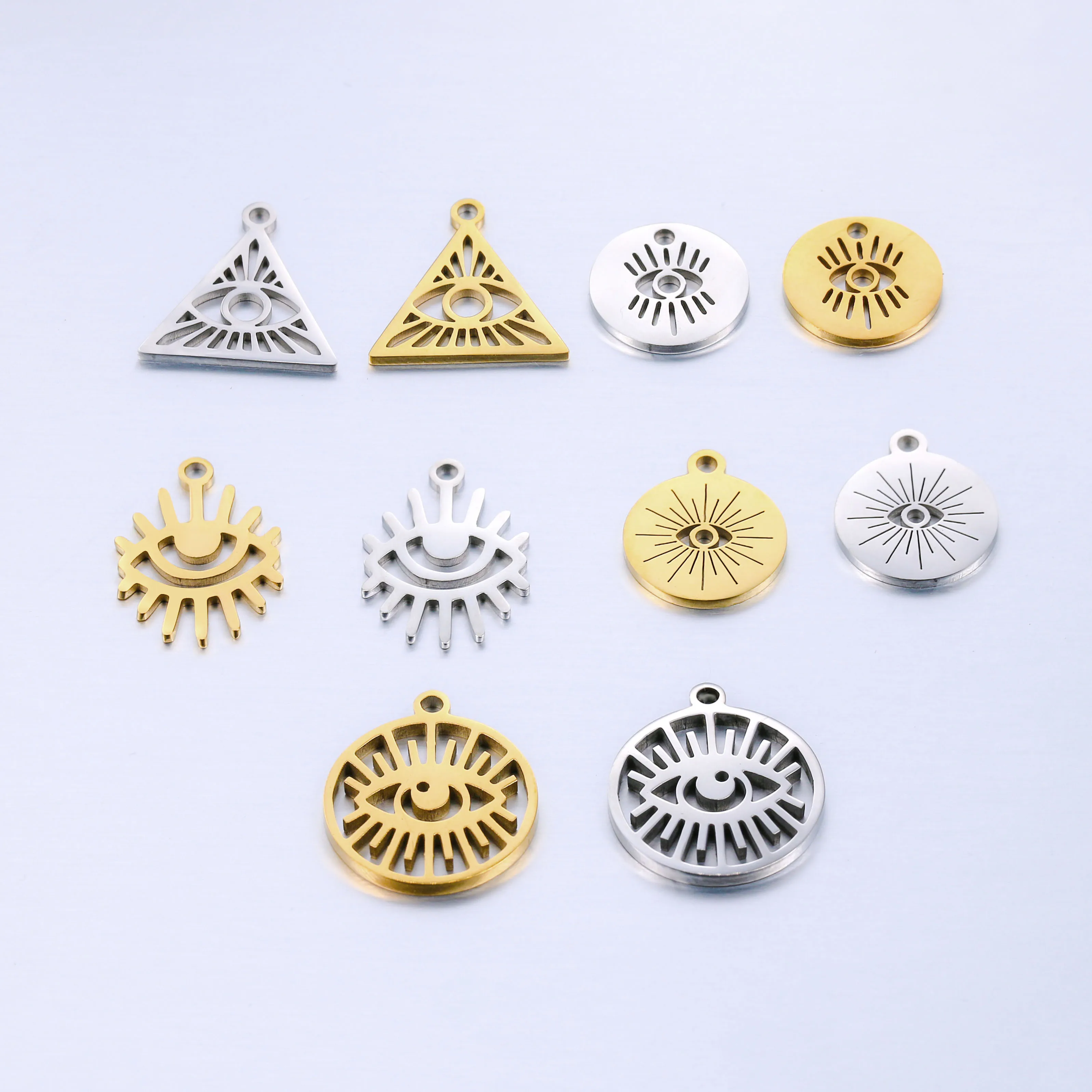 5 teile/los Edelstahl Charms Das Teufel Auge Anhänger Für Die Herstellung Von Erkenntnissen DIY Halskette Armband Ohrringe Schmuck Zubehör – Detail 8