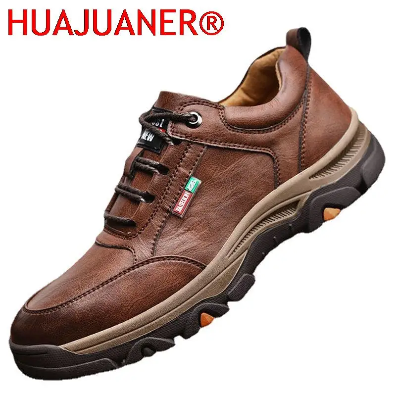 

HUAJUANER Men Casual Shoes Sneakers 2023 New High Quality Vintage Shoes Men Cow Leather Flats Leather Shoes Men
