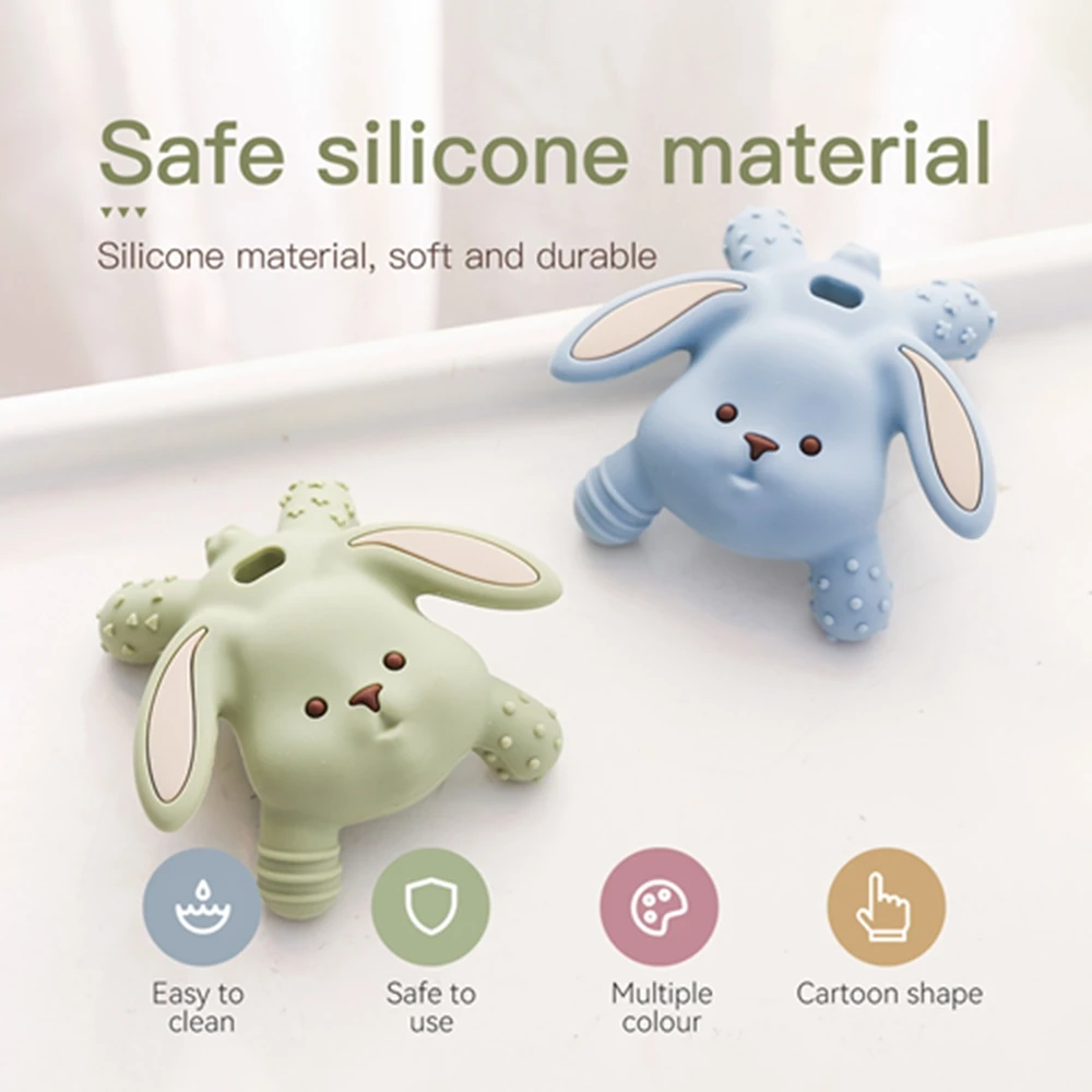Silicone Teething Toys Baby Silicone Teething gel Cartoon Rabbit Molar Toys Food Grade BPA Free