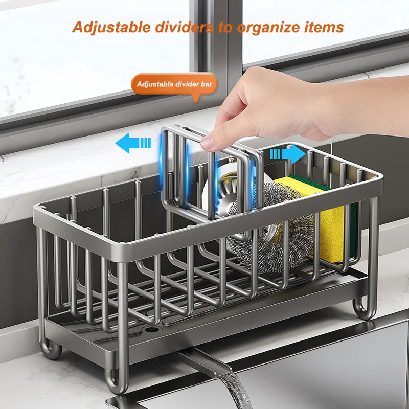 Self-draining Sink Shelf Kitchen Sink Drain Rack Organizer Faucet Holder Soap Drainer Towel Rack Kitchen Accessories kitchen storage rack kitchen organizer kitchen organizer rack