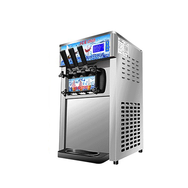 

Soft Ice Cream Machine Three-color Popsicle Maker Commercial Small Robot Stainless Steel Body