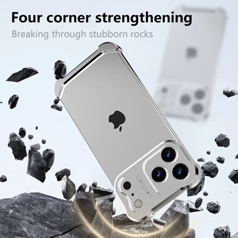 Luxury Titanium Alloy Shockproof Bumper with Lens Protector