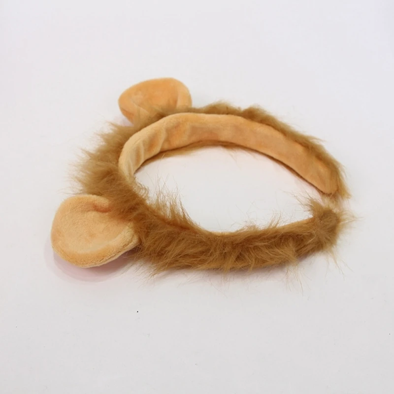 

Cosplay Lion Ear Headband Woman Students Carnivals Animes Character Hairband Lion Ear Headband Plush Christmas Hair Hoop