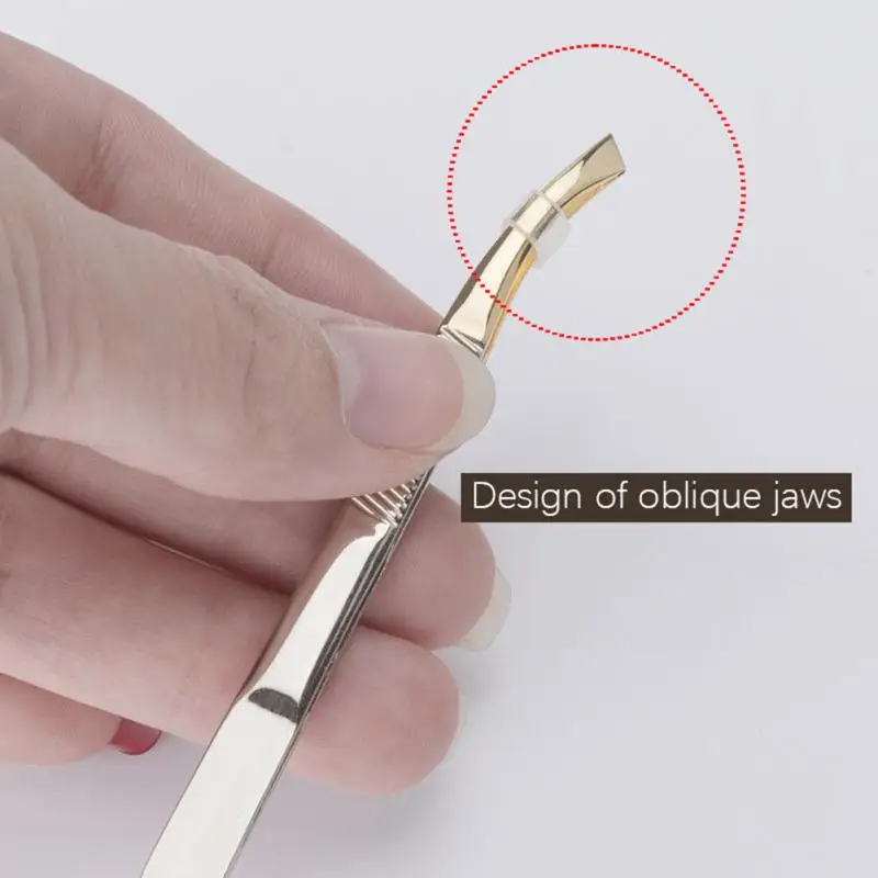 Eyebrow Trimming Clip Eyebrow Pliers Tool Eyebrow Clip Stainless Steel Clip Eyelash Double Eyelid Tweezers Slant Makeup Tool 3
