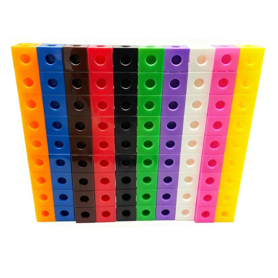 קישור קוביות מתמטיות סט של ספירה 100 בלוקים snap צעצועים עבור מתמטיקה מוקדמת ובנייה צעצוע חינוכי לגיל 3 +