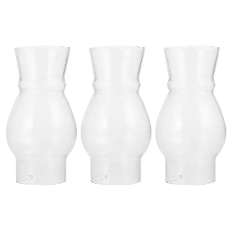3pcs Oil Lamp Kerosene Lamp Covers Oil Light Lampshades Glass Craft Vintage Oil Lighting Wedding Fire Water Long-Standing Lamp