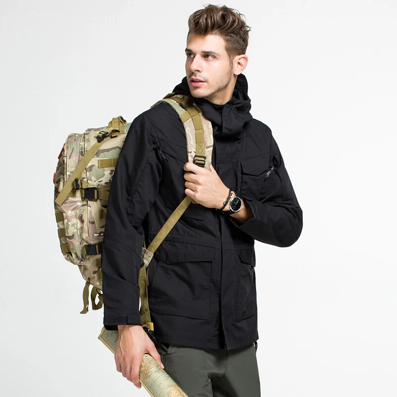 Outdoor M65 Us Army Clothes Men Windbreaker Inverno Autunno Impermeabile Flight Pilot Coat Felpa Con Cappuccio Mid-Leng Military Field Jacket