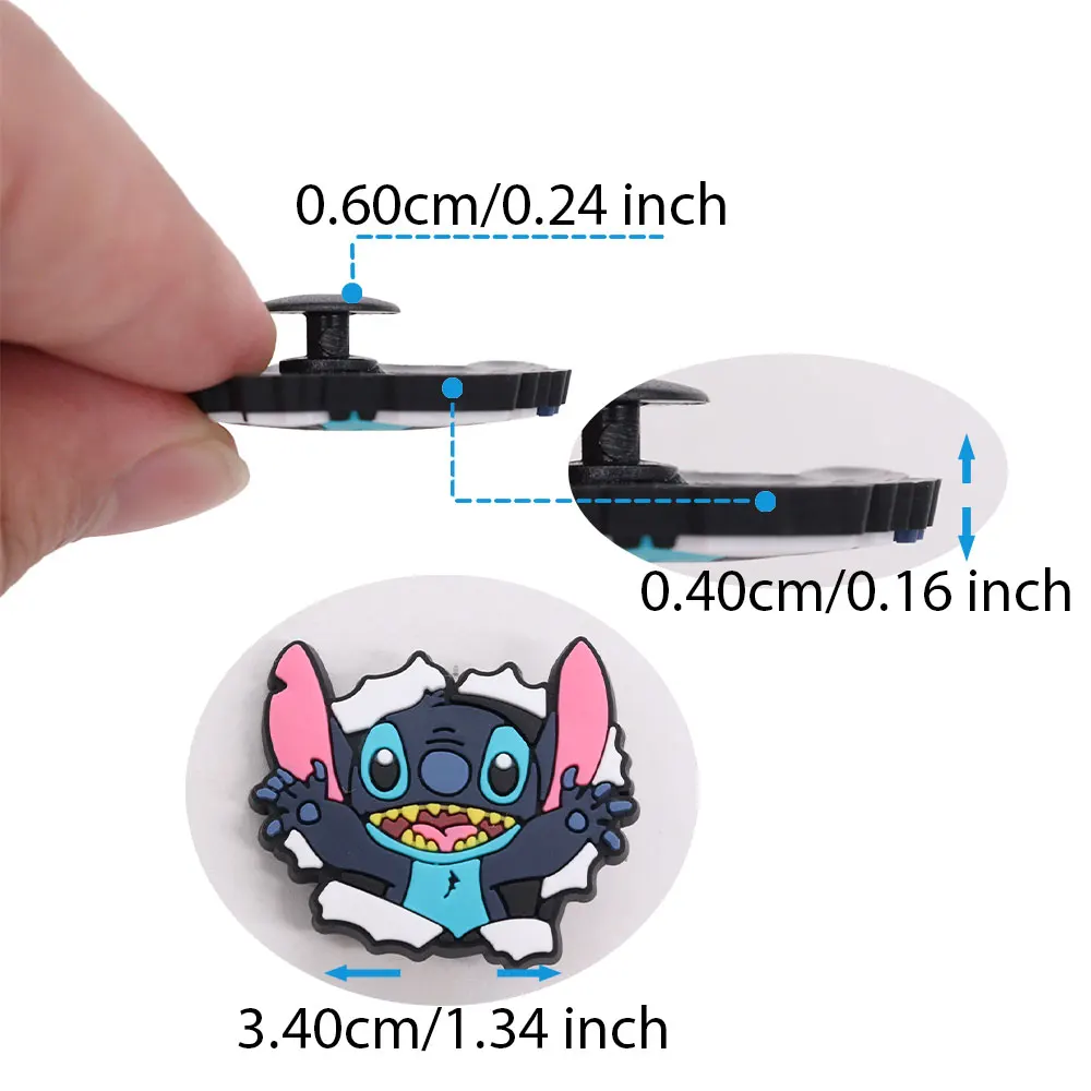 1-27Pcs Adorable Cartoon Lilo & Stitch Garden Shoe Buckle Charms Boys Girls Fashion Decorations DIY X-mas Gifts