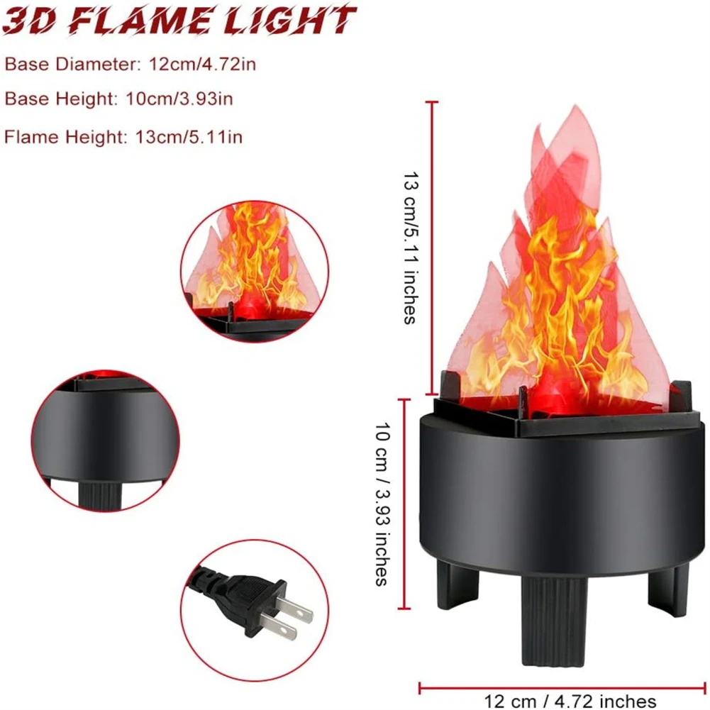 Fausse flamme 3d, feu de camp électrique Flamme scintillante artificielle
