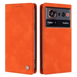 Premium RFID Blocking Genuine Leather Wallet Case for ZTE nubia Z50S Pro (OR)