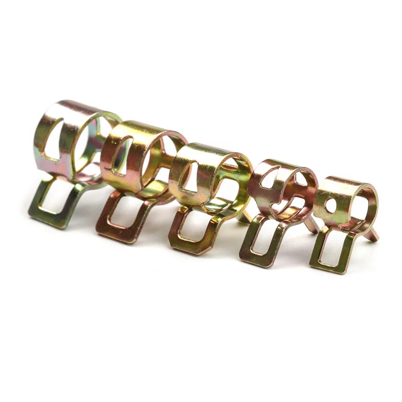 100/115pcs Spring Hose Clamps 6-22mm Zinc Plated Spring Clip Fuel Line Hose Water Pipe Air Tube Clamps Fastener Pipe Clamp