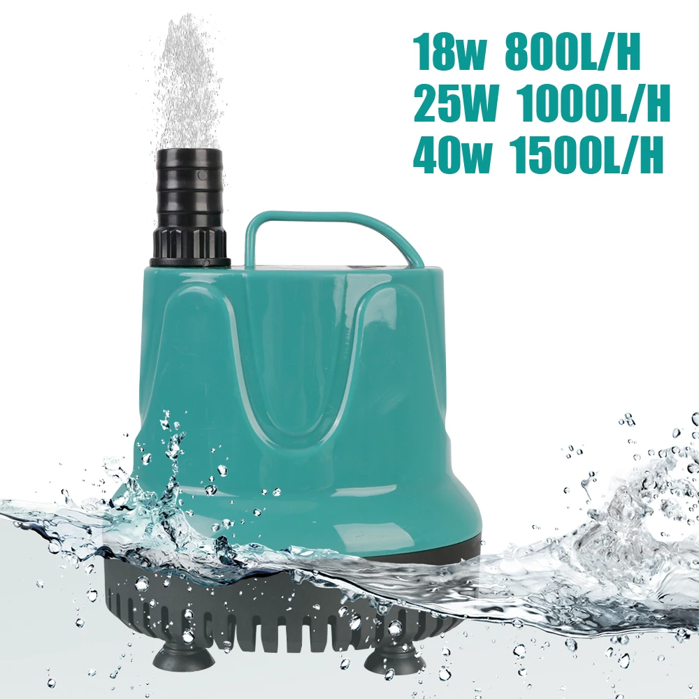 18W 25W 40W Aquarium Fish Pond Tank Spout Filtration Cleaning Quiet Submersible Water Fountain Pump 800-1500L/H water pump aquarium water pump fish tank pump