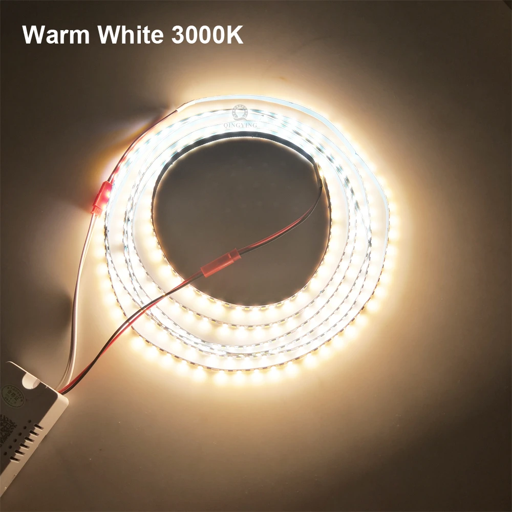 3m/set LED Strip SMD2835 200D/m 2Pin 220-260mA Constant Current Flexible Light Tape 3000K+6500K (51-60W)x2Colors For Chandelier