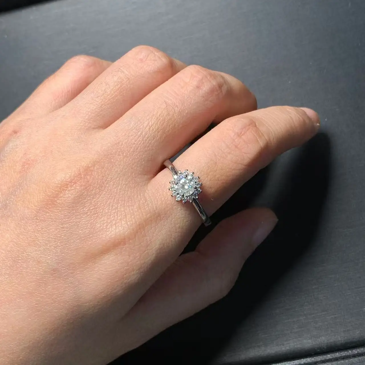 3MM 1CT  Moissanite Diamond Ring Adjustable Female Ring Jewelry for Women Gift Wholesale High Quality Vintage Fine