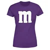 Letter M Halloween Costumes T-Shirt M Chocolate Candy Halloween Team Costume Women Ropa Plus Size Mujer Top Short Sleeve Blouses 3