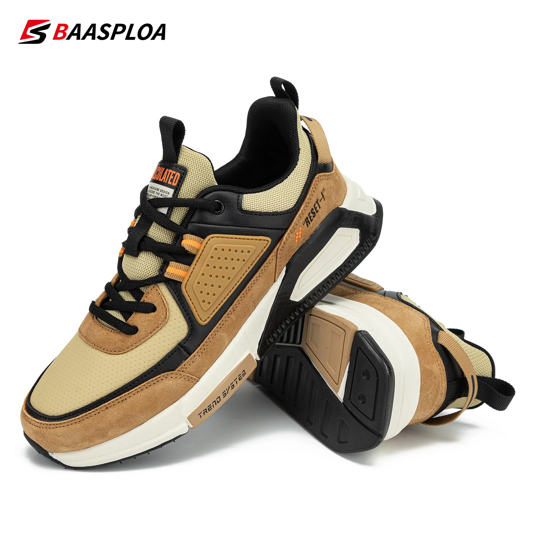 Baasploa-Zapatillas deportivas de cuero para hombre, calzado informal para caminar, tenis, VIP, envío gratis