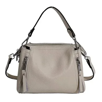100% Genuine Leather Women Handbags Cowhide Fashion Women Shoulder Bag Luxury Ladies Messenger Bags High Quality Female Tote Bag 1