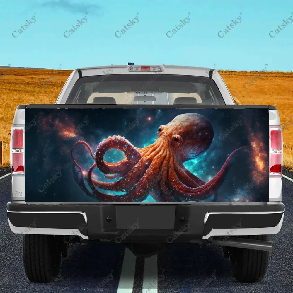 

Colorful Drawing of Octopus Truck Tailgate Wrap Professional Grade Material Universal Fit for Full Size Trucks Weatherproof