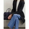 New Good Stuff The Portable Row Margaux 15 Black Suede Large Capacity Handbag Messenger Bag New 1