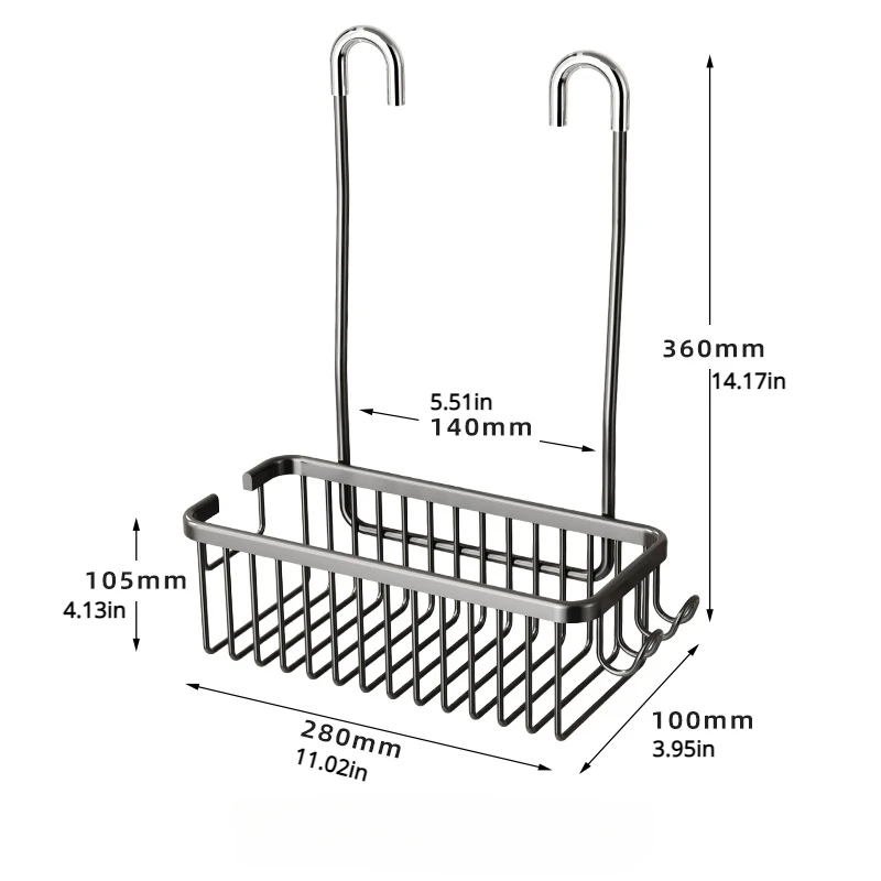 Convenient Toilet Shower Rack with No Drilling Installation  Bathroom Storage Basket for Shower Room and Bath Products 5