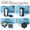 3 Kinds Optional Makeup Cotton Pads Organizer with Lid Translucent Black Plastic Makeup Swab Storage Box Lipstick Case 2