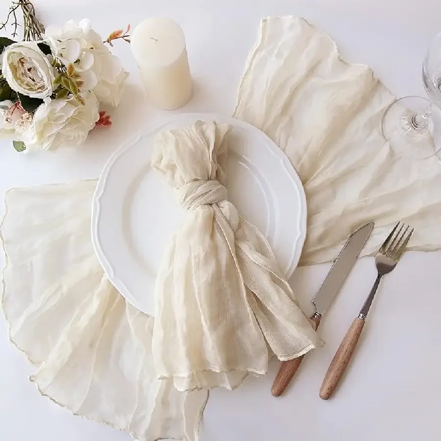 Tovaglioli in garza di cotone grigia con frange 45x45 cm (x2) SAPARI | Maisons du Monde