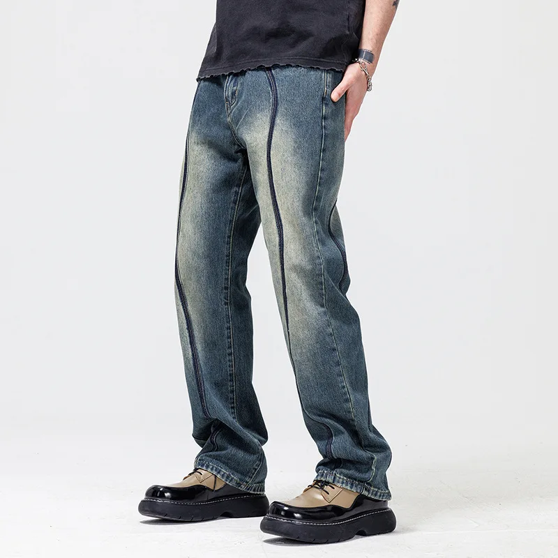 New Spring Men Jeans Men's Baggy Pants Brand Oversize High Street Straight Loose Wide Leg Versatile  y2k ClothingTrousers