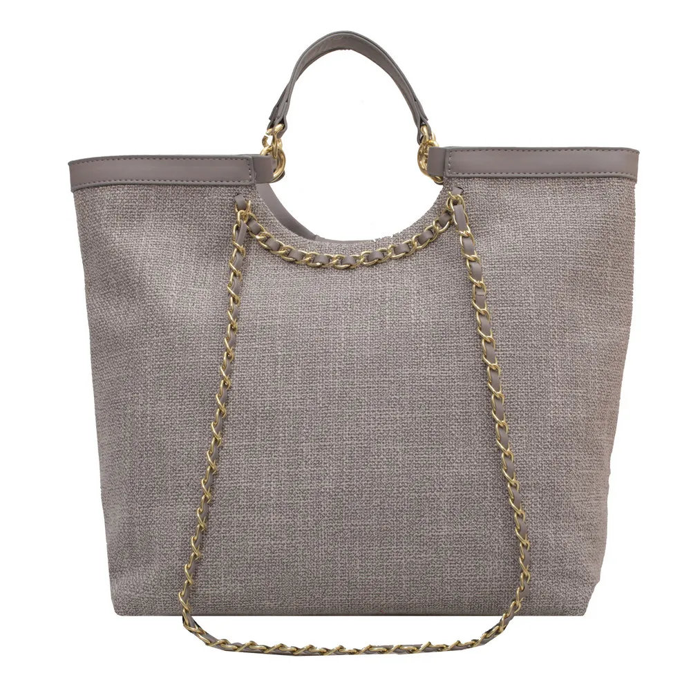 Women Tote Bag Canvas Large Handbag Chains Shoulder Bags Ladies