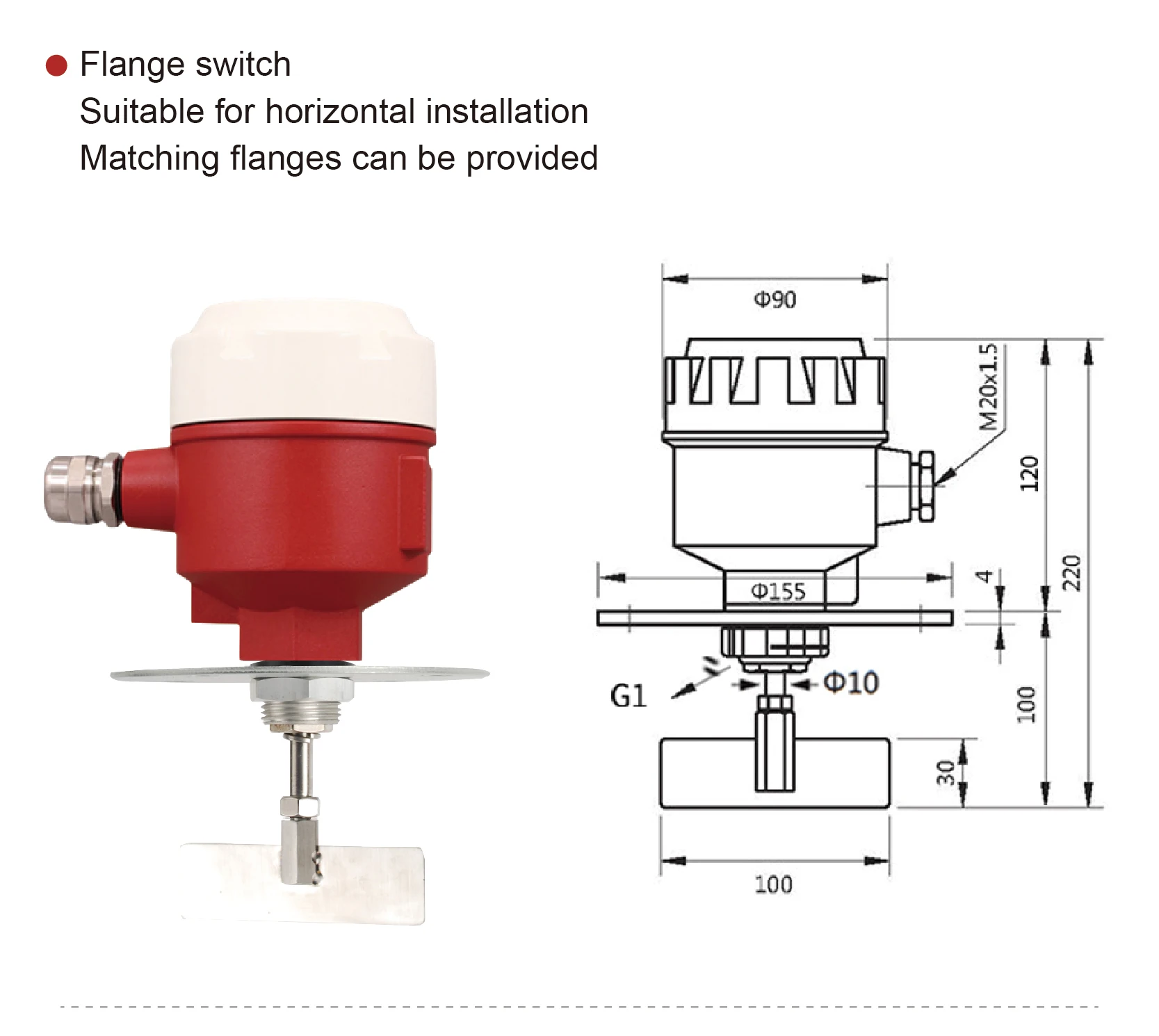 High-Temperature Paddle Level Switch rotary paddle level switch bulk solids sens