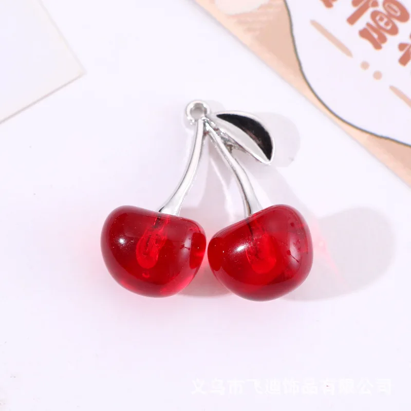 1pc 달콤한 체리 펜던트 자동차 스티어링 휠 장식 체인 인테리어 장식