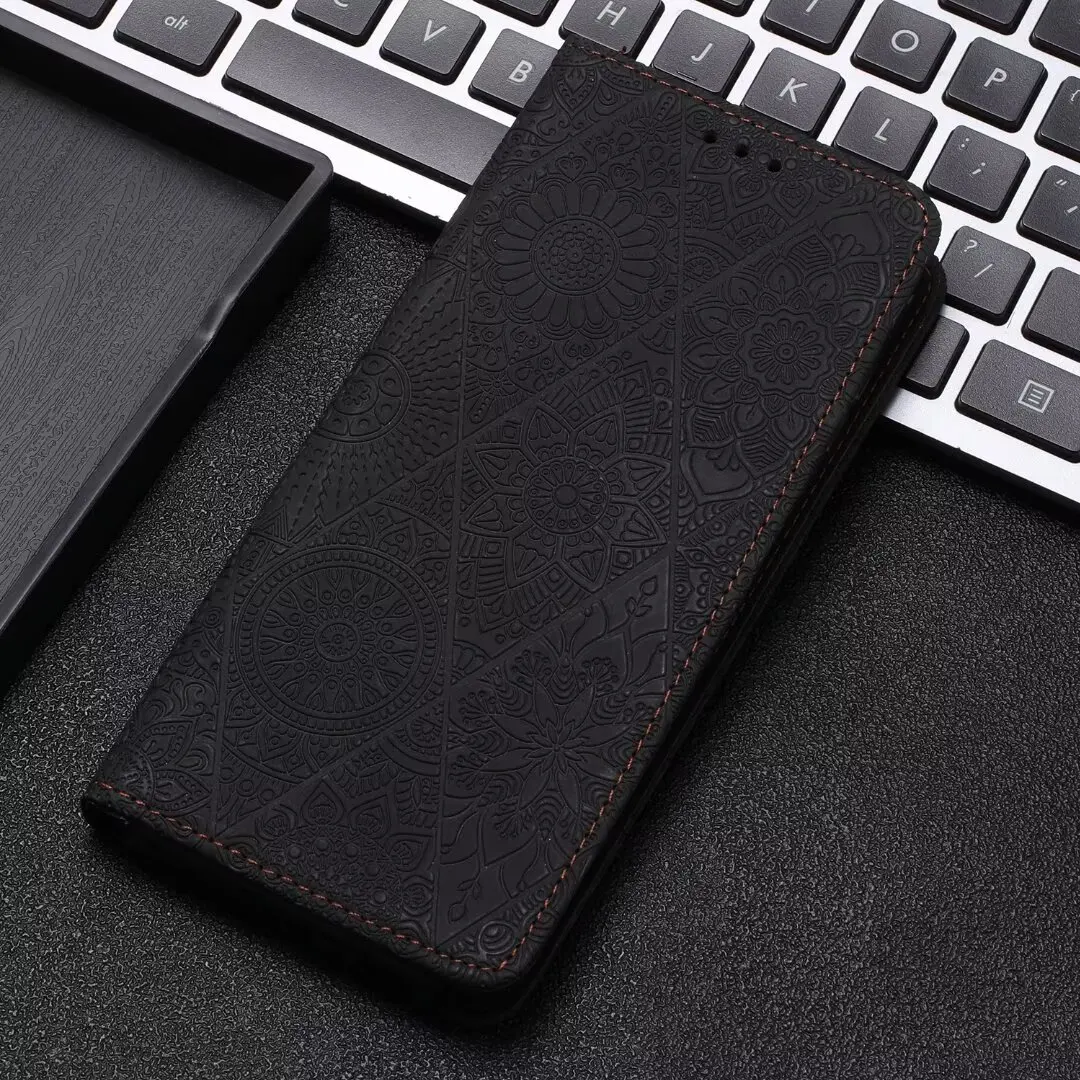 Premium Carbon Fiber Phone Case with Card Slot and Leather Flip Cover