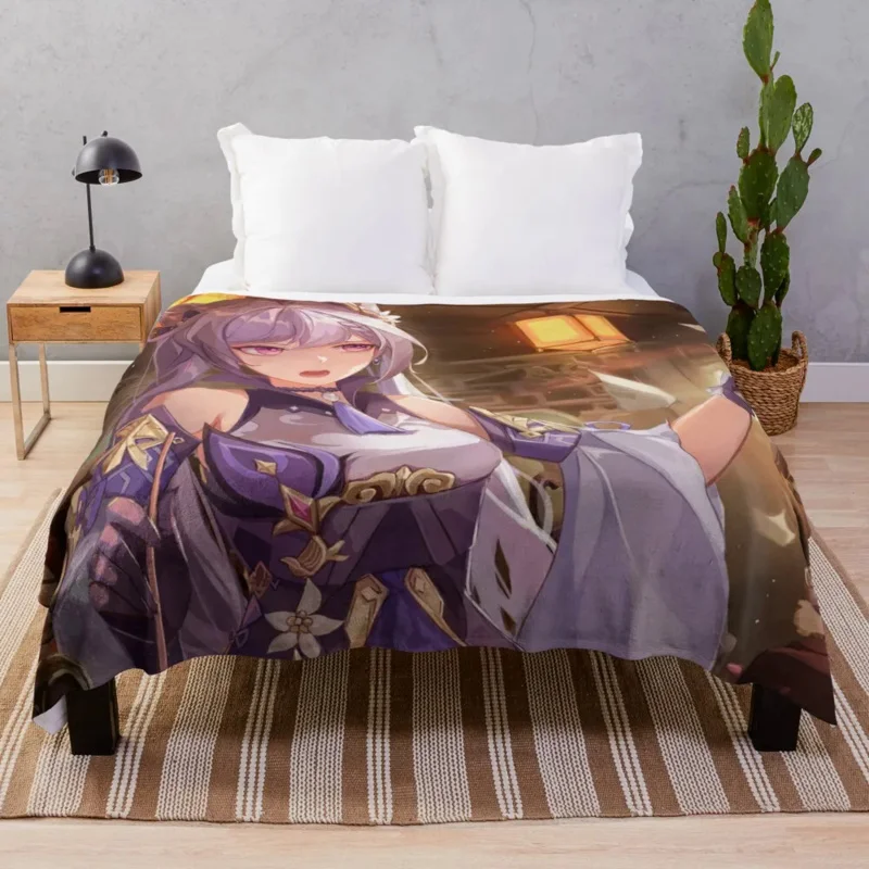 

Keqing Ganyu Genshin Impact Throw Sofa Flannels Blanket