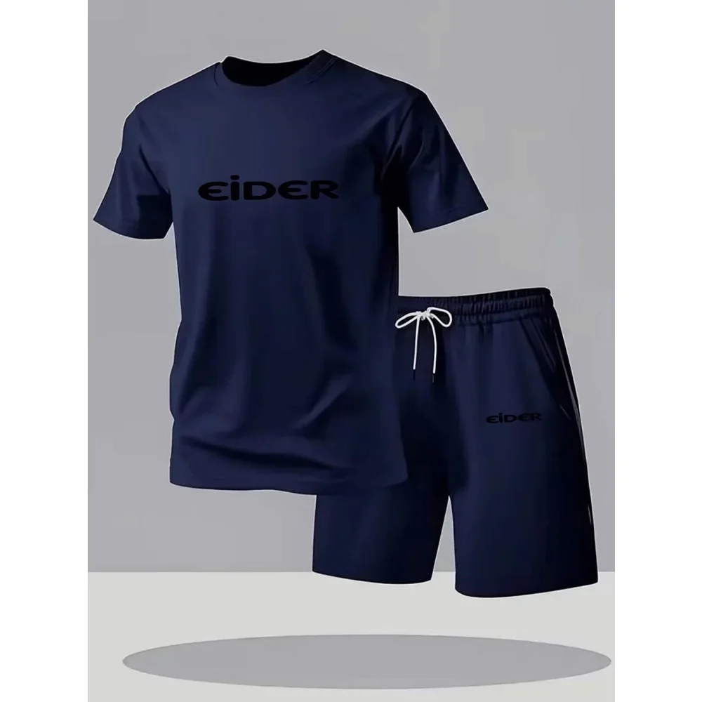 Completo da Uomo 2026: T-shirt Sportiva Traspirante con Stampa Fantasia e Pantaloncini Casual alla Moda, Set Estivo Streetwear - immagine 6