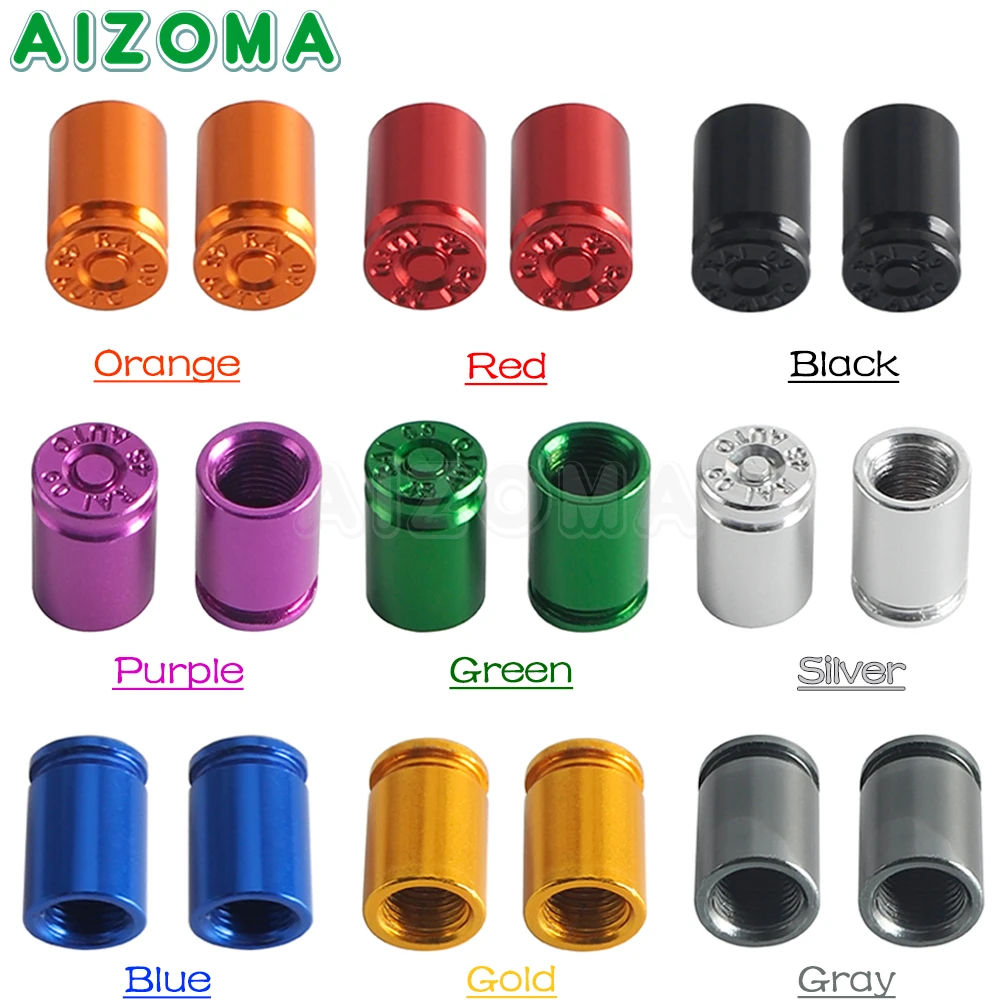 Universal Aluminum Wheel Tire Valve Caps - Waterproof Motorcycle Accessories (2 Pack)