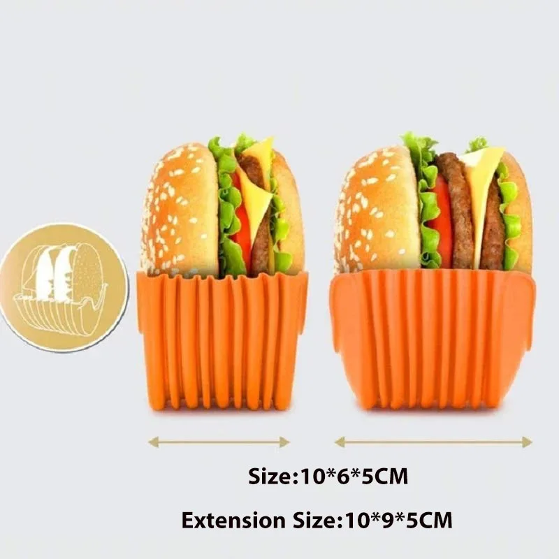 Burger Holder Silicone Retractable Sandwich Burger Holder Box Prevent Falling Apart Messy-Free Kitchen Tools_voghion.com
