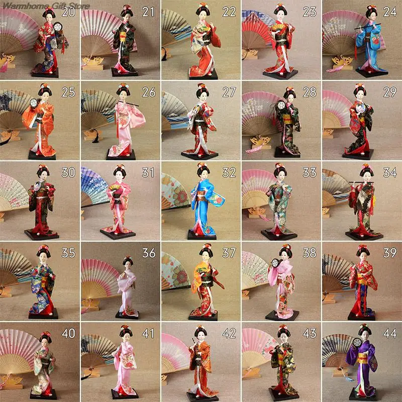 Bambole Geisha giapponesi Asian Geisha Crafts Kimono Dolls Beautiful Kimono Lady Collection Home Desktop Decor figurine in miniatura