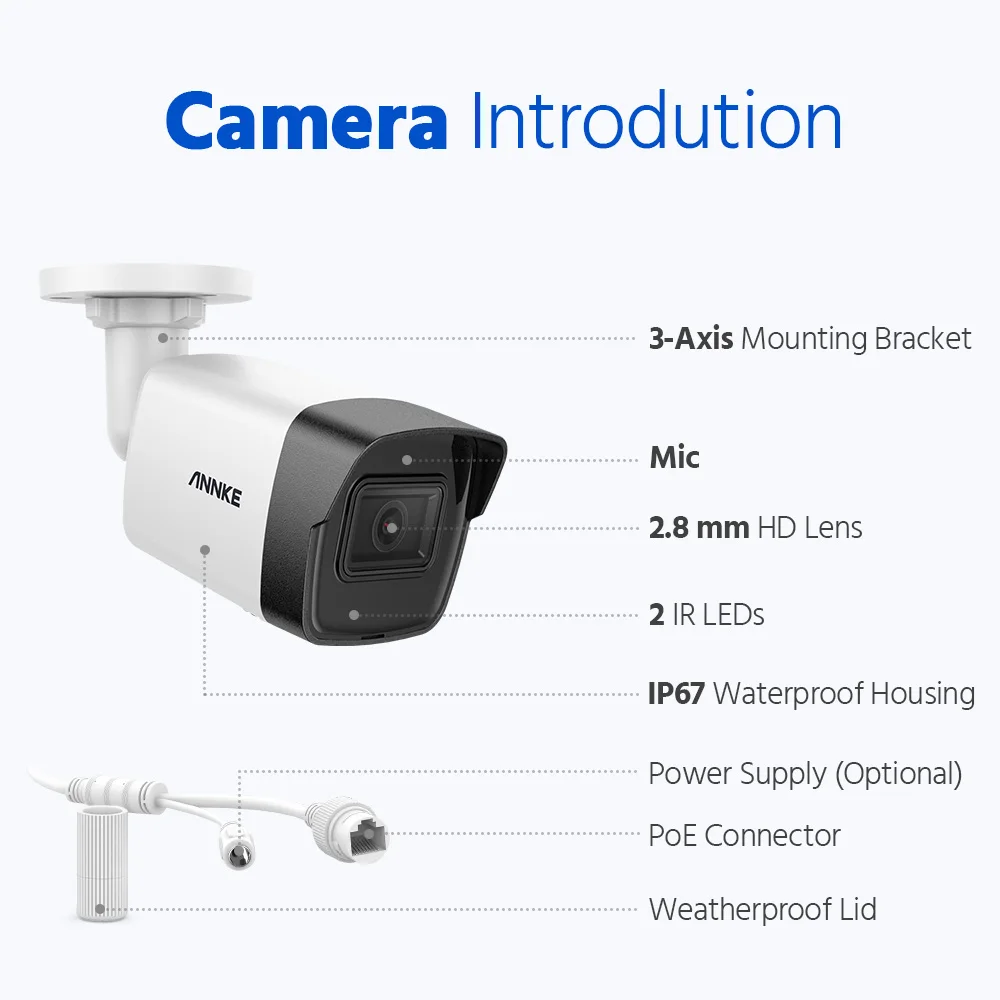 ANNKE C500 Ultra FHD 5MP POE IP Camera IP67 Outdoor Indoor